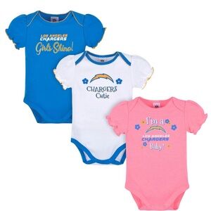 Los Angeles Chargers Baby One Piece Set - Blue, White, Pink